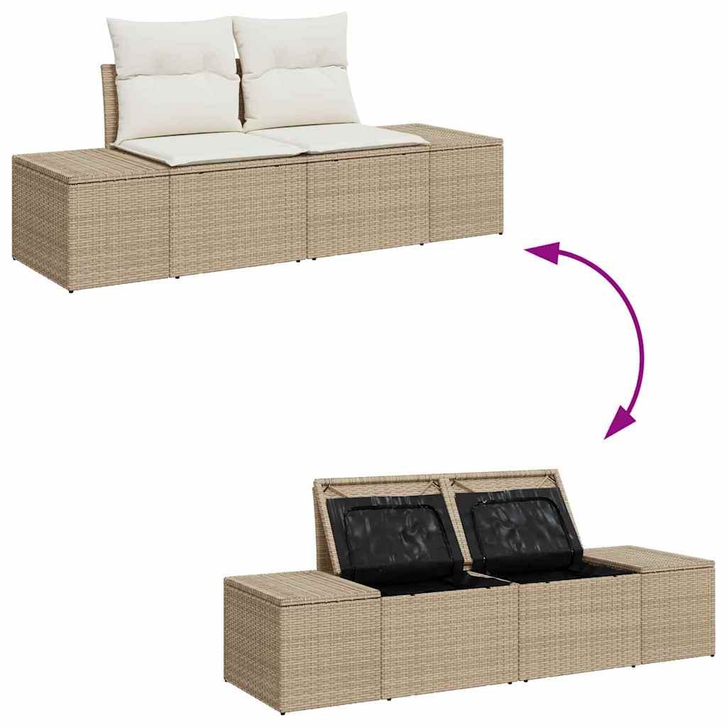 Sjedeća garnitura za vrt 10 pcs Bež i krema Poliratana