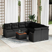 Sjedeća garnitura za vrt 9 kom. Crna poliratan 232.5 x 234 x 69 cm