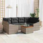Sjedeća garnitura za vrt 7 kom. Siva poliratan 234 x 123,5 x 69 cm