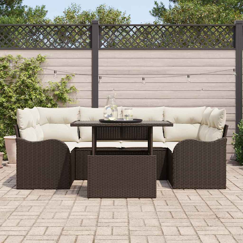 Sjedeća garnitura za vrt 7 pcs Smeđa 234 x 122,5 x 85 cm