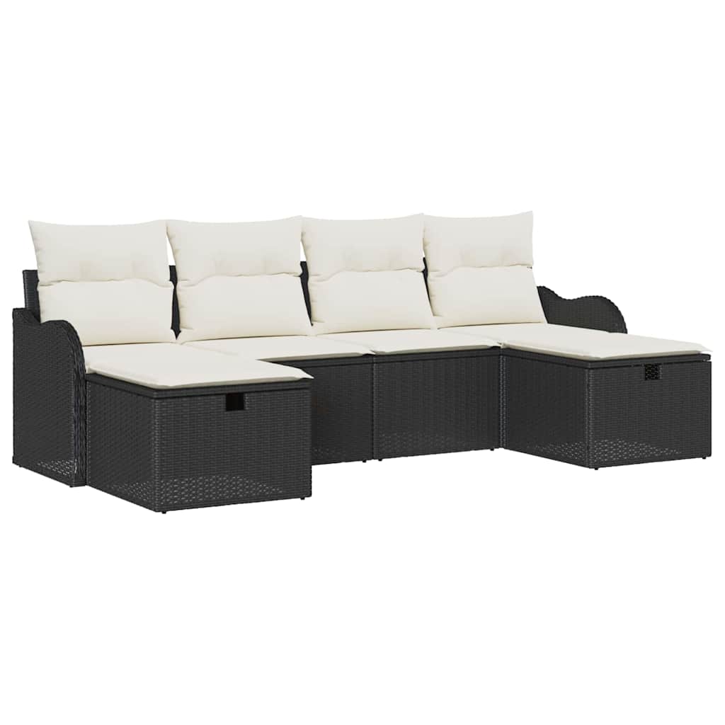 Set sofe s jastukom s pohranom 6 pcs Crna i Krema poliratan