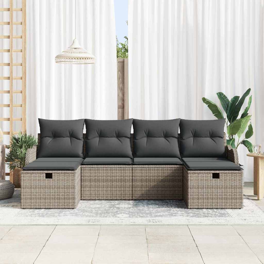 Set sofe s jastukom s pohranom 6 pcs Siva poliratan
