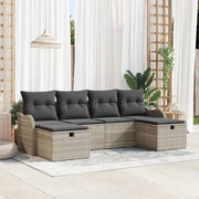 Set sofe 6 kom. 6-Broj sjedala Svijetlo siva poliratan Svjetlosiva 231 x 117 x 85 cm