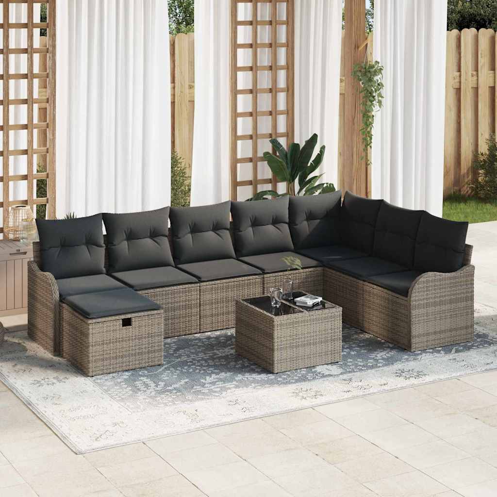Set sofe s jastukom s pohranom 9 pcs Siva poliratan