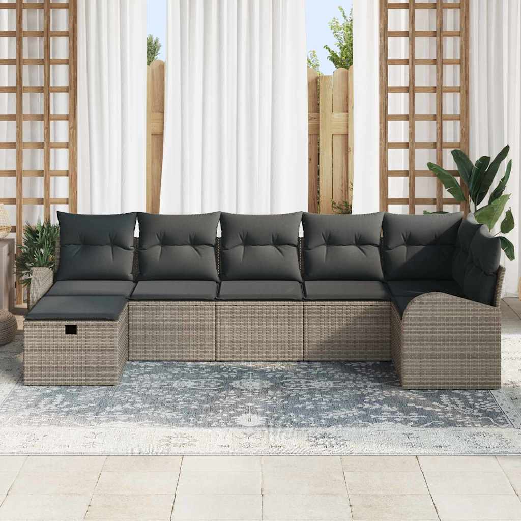 Set sofe s jastukom s pohranom 7 pcs Siva poliratan