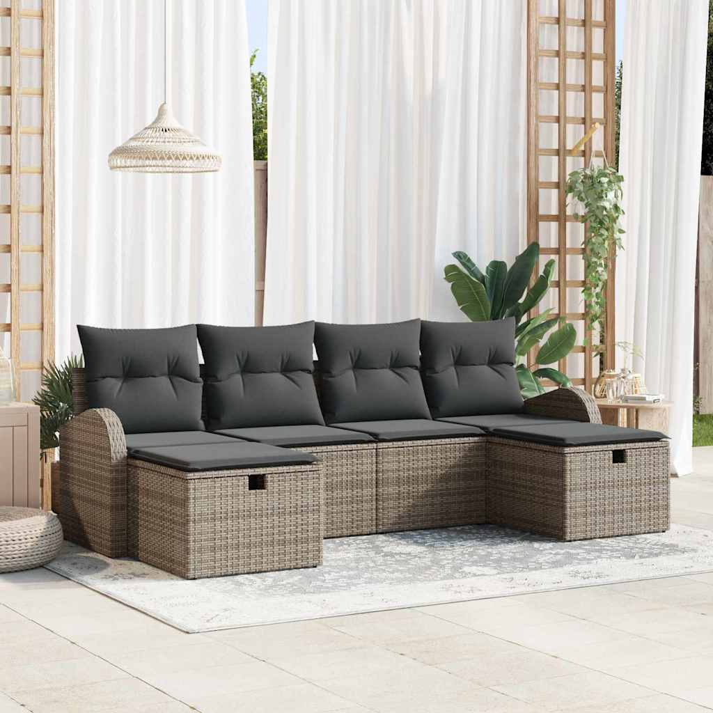 Set sofe s jastukom s pohranom 6 pcs Siva poliratan