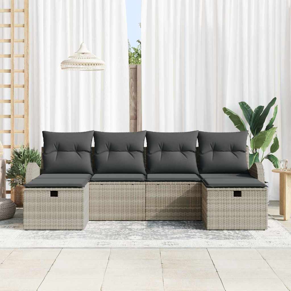 Set sofe s jastukom s pohranom 6 pcs Svijetlo siva poliratan