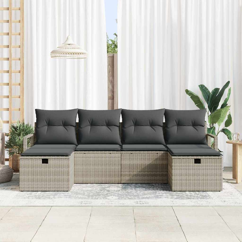 Set sofe s jastukom s pohranom 6 pcs Svijetlo siva poliratan