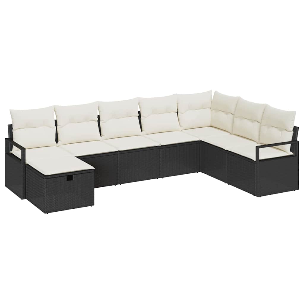 Set sofe s jastukom s pohranom 8 pcs Crna i Krema poliratan