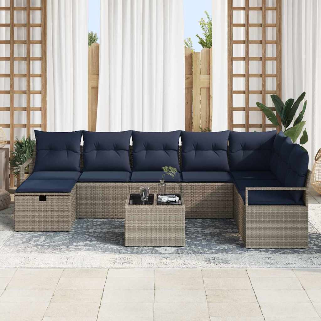 Set sofe s jastukom s pohranom 9 pcs Siva poliratan