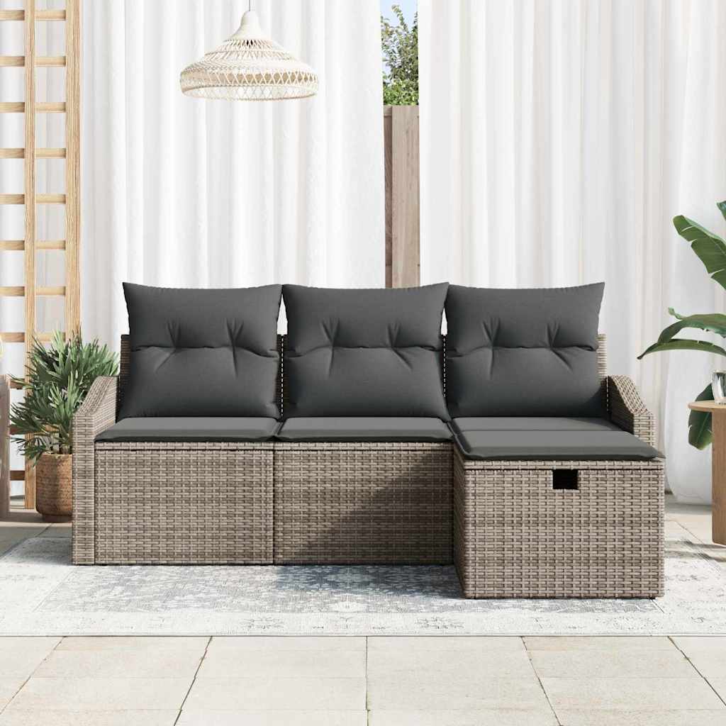 Set sofe s jastukom s pohranom 4 pcs Siva poliratan