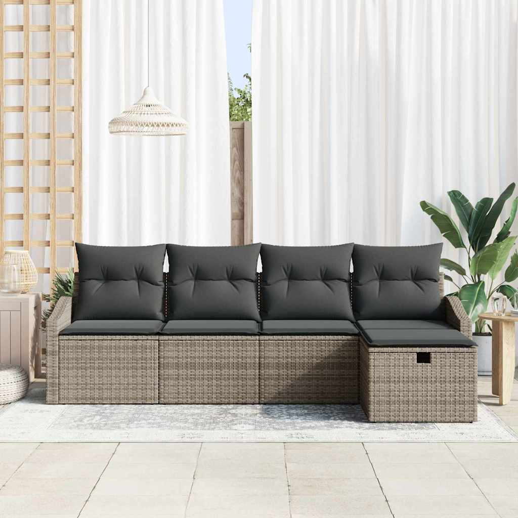 Set sofe s jastukom s pohranom 5 pcs Siva poliratan