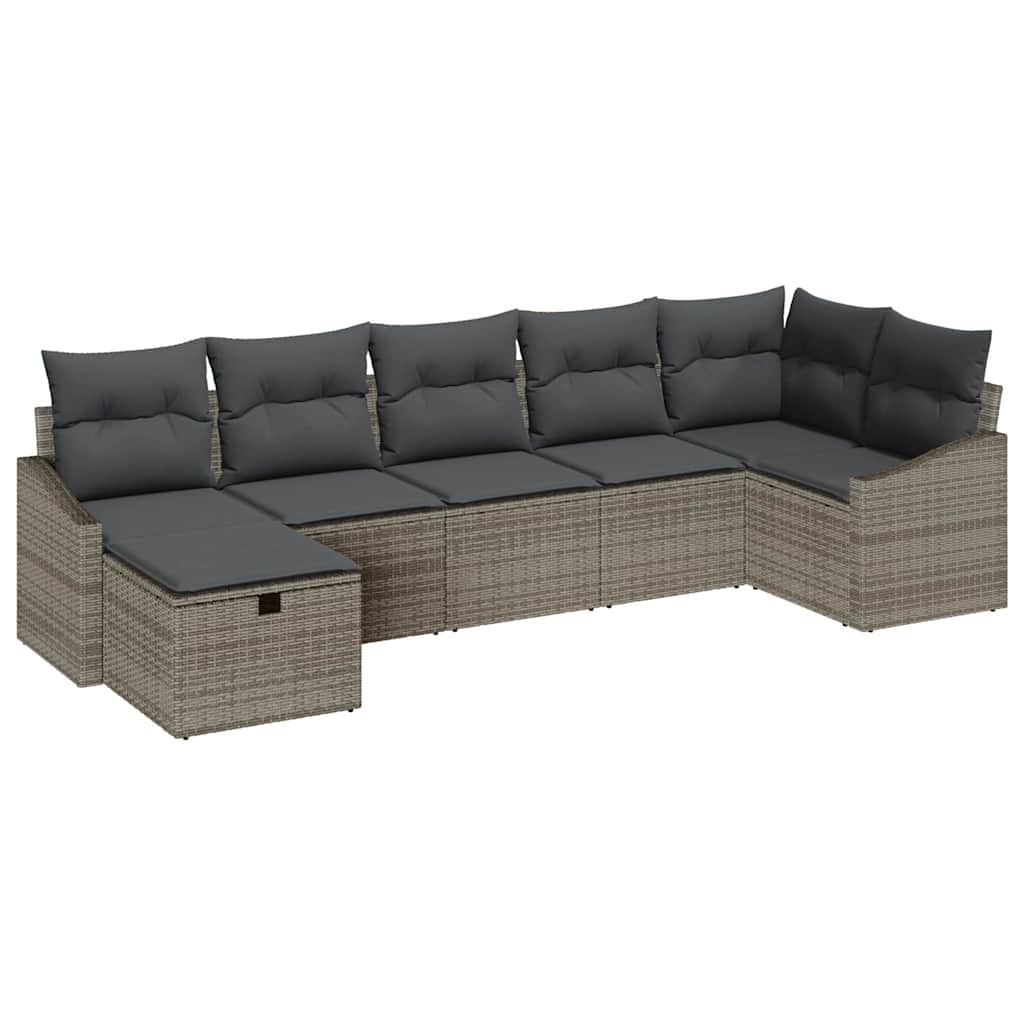 Set sofe s jastukom s pohranom 7 pcs Siva poliratan