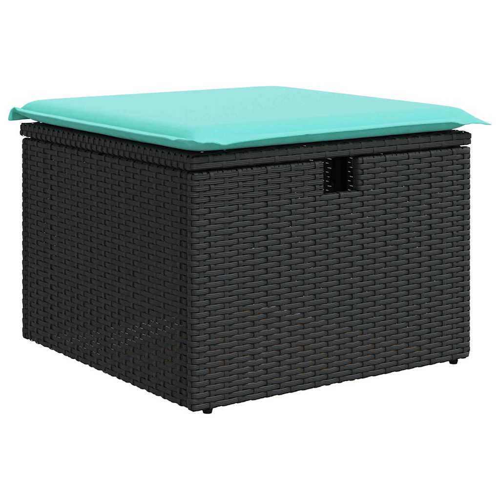 Set sofe s jastukom s pohranom Crna poliratan