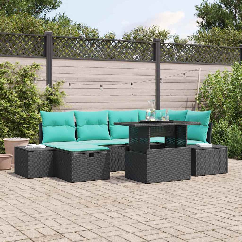 Sjedeća garnitura za vrt 7 kom. poliratan Smeđa 100 x 55 x 73 cm