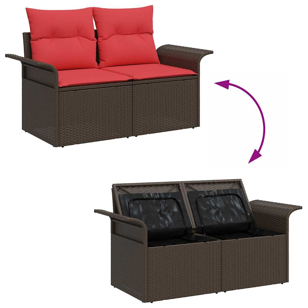 Sjedeća garnitura za vrt s jastukom s pohranom 5 pcs Poli ratan