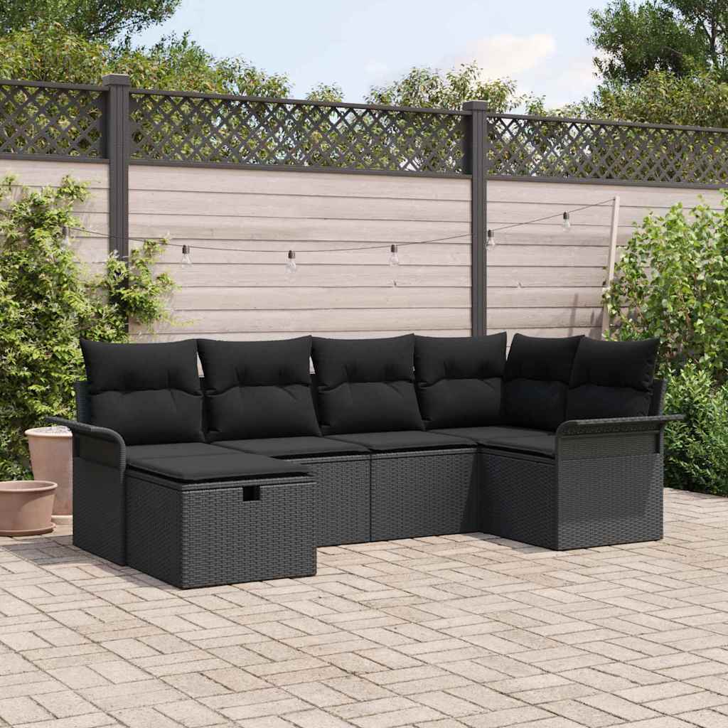 Sjedeća garnitura za vrt 6 kom. Poli ratan Siva 242,5 x 132,5 x 85 cm