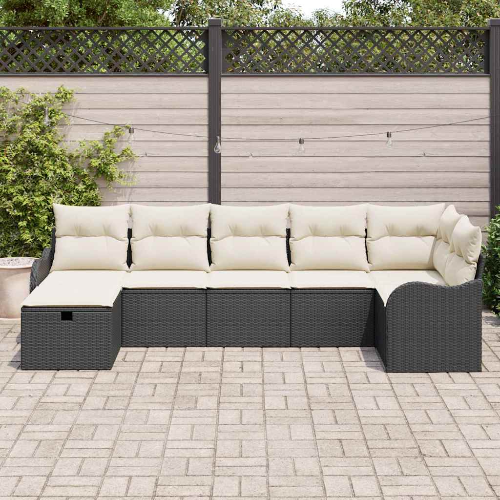 Sjedeća garnitura za vrt 7 kom. Poli ratan Bež 287,5 x 122,5 x 85 cm