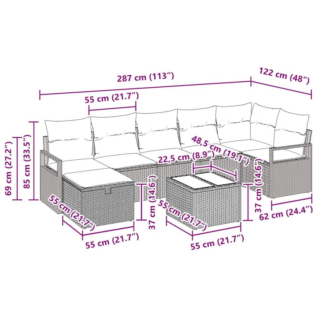 Set sofe s jastukom 4 pcs poliratan