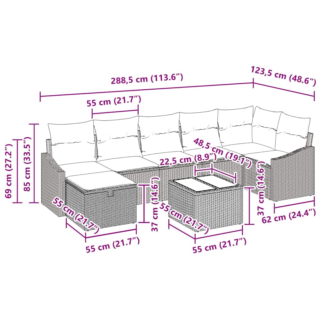 Set sofe s jastukom 7 pcs poliratan