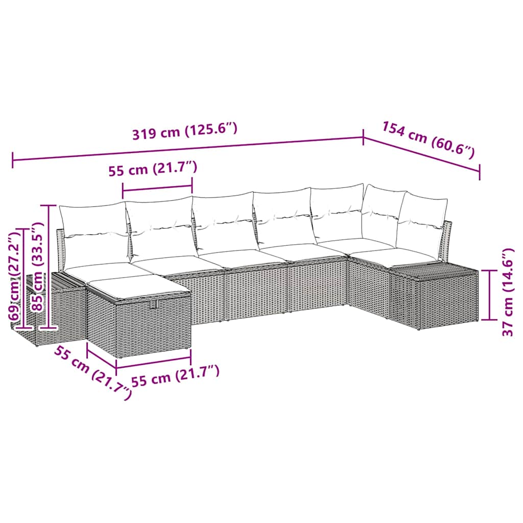Set sofe s jastukom 8 pcs poliratan