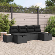Sjedeća garnitura za vrt 6 pcs Crna 55 x 62 x 69 cm Poli ratan