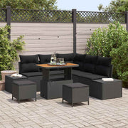 Sjedeća garnitura za vrt 8 kom. Crna poliratan 209 x 209 x 85 cm