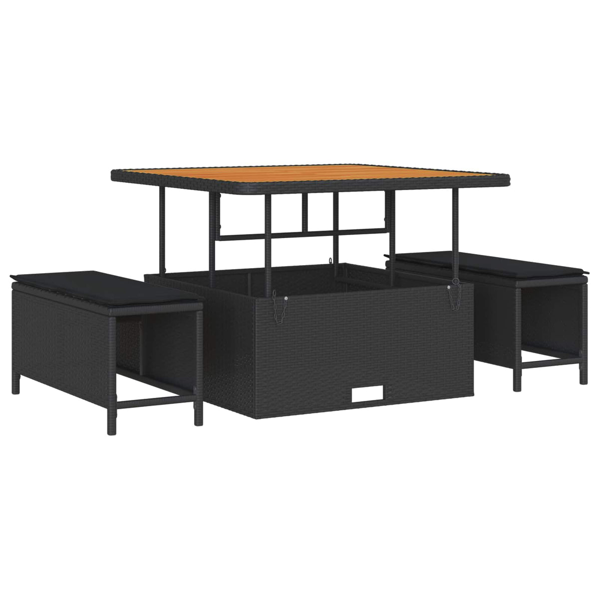 Sjedeća garnitura za vrt 9 kom. 8-Broj sjedala Crna 286 x 121 x 85 cm