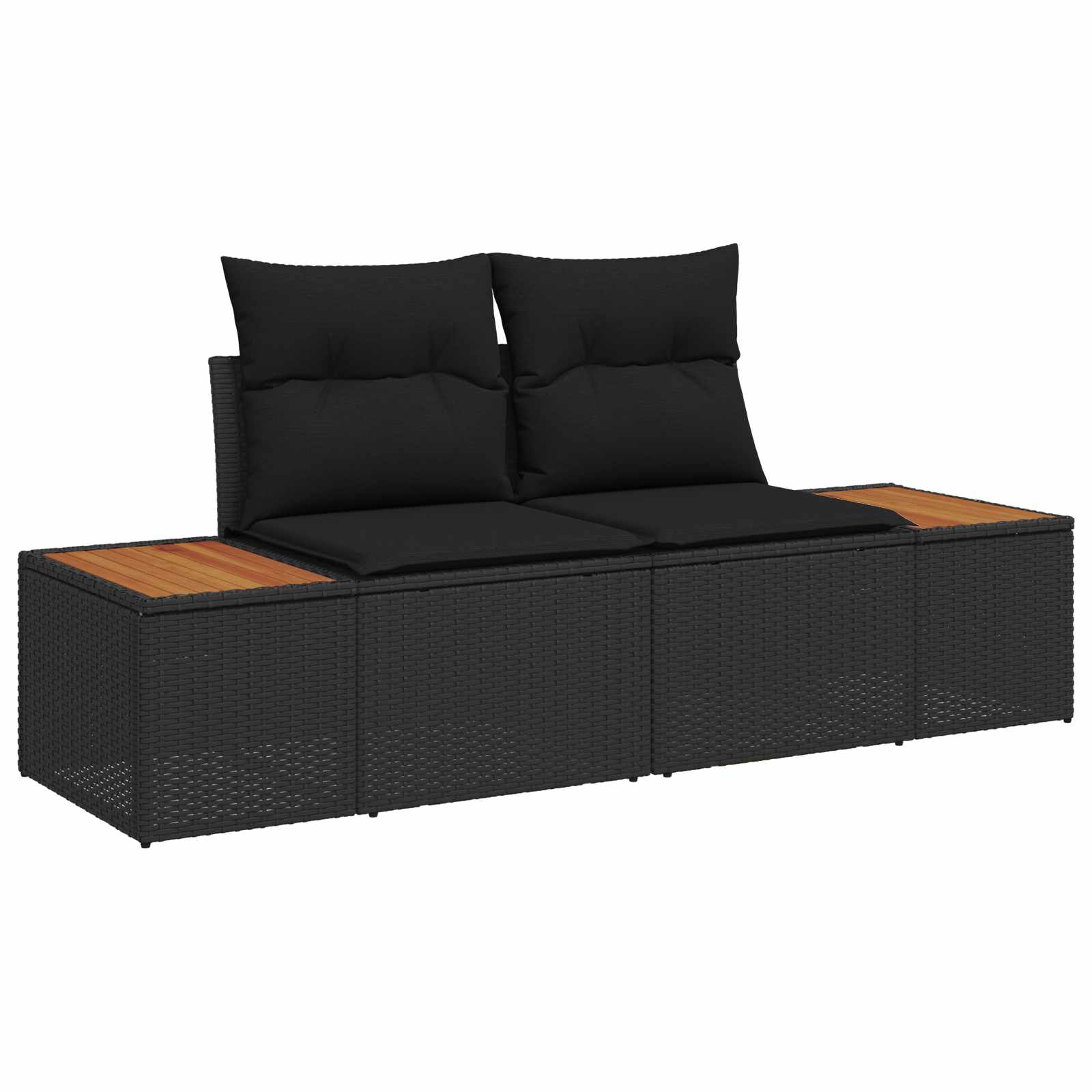 Sjedeća garnitura za vrt s jastukom 14 pcs Crna