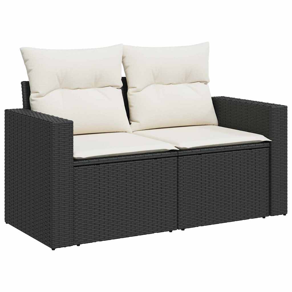 Sjedeća garnitura za vrt 11 pcs Crna i Krema poliratan