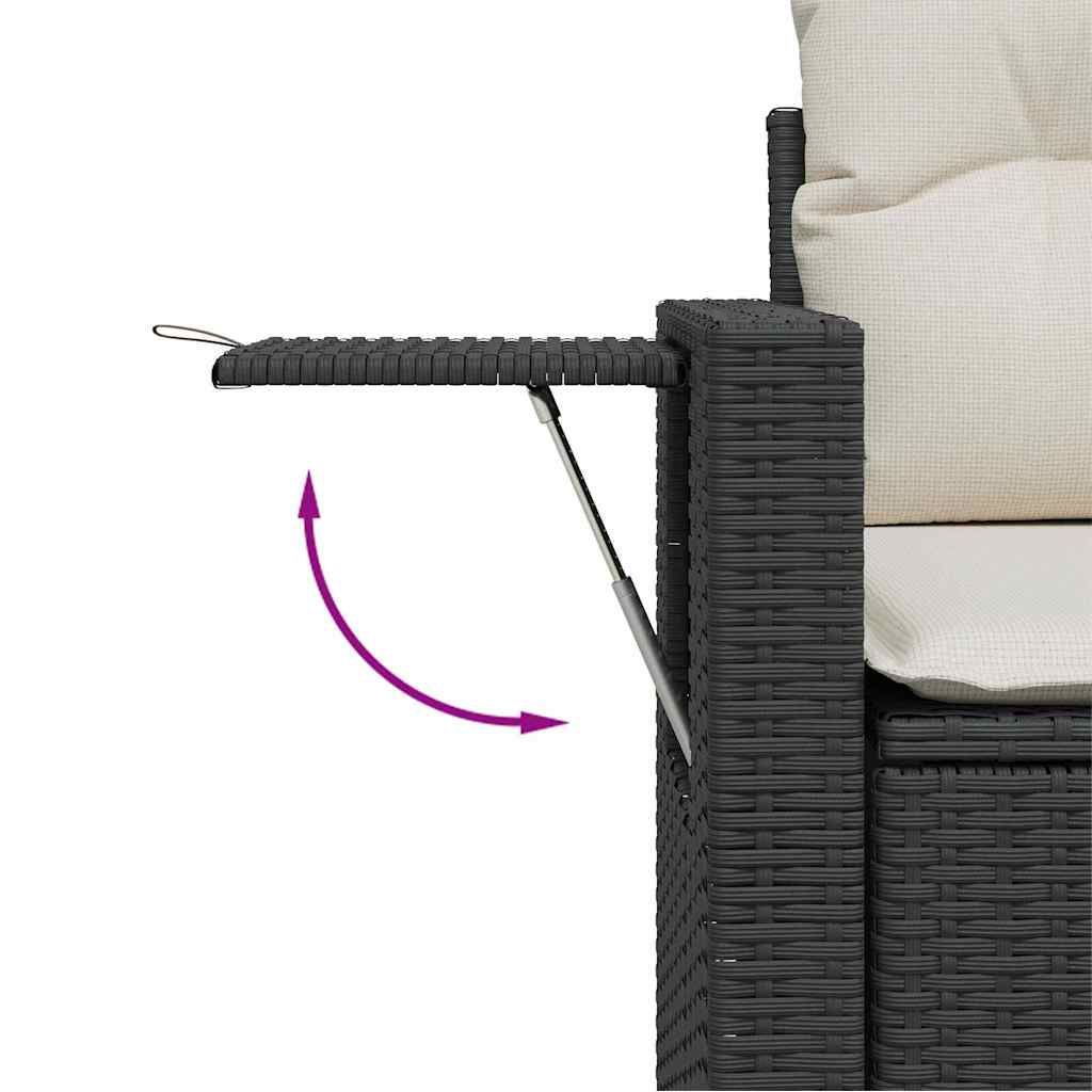 Sjedeća garnitura za vrt 12 pcs Crna i Krema poliratan
