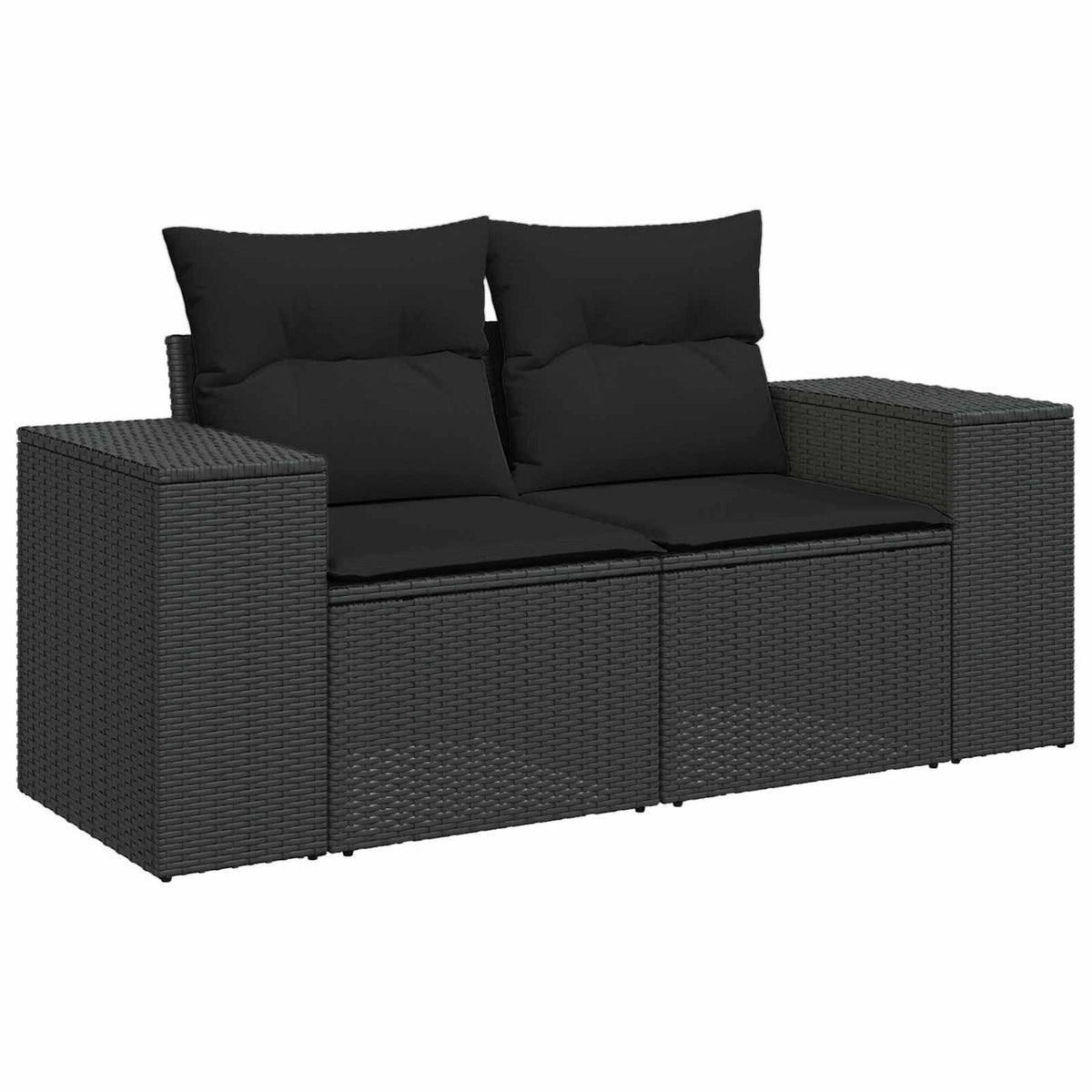 Sjedeća garnitura za vrt Crna poliratan 100 x 100 x 71 cm