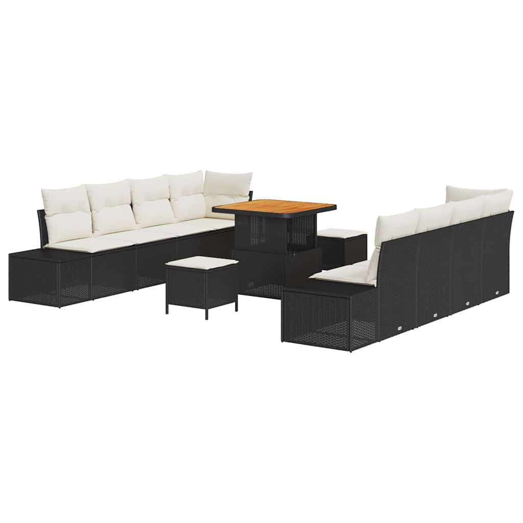 Sjedeća garnitura za vrt Crna 80 x 80 x 71 cm Poli ratan