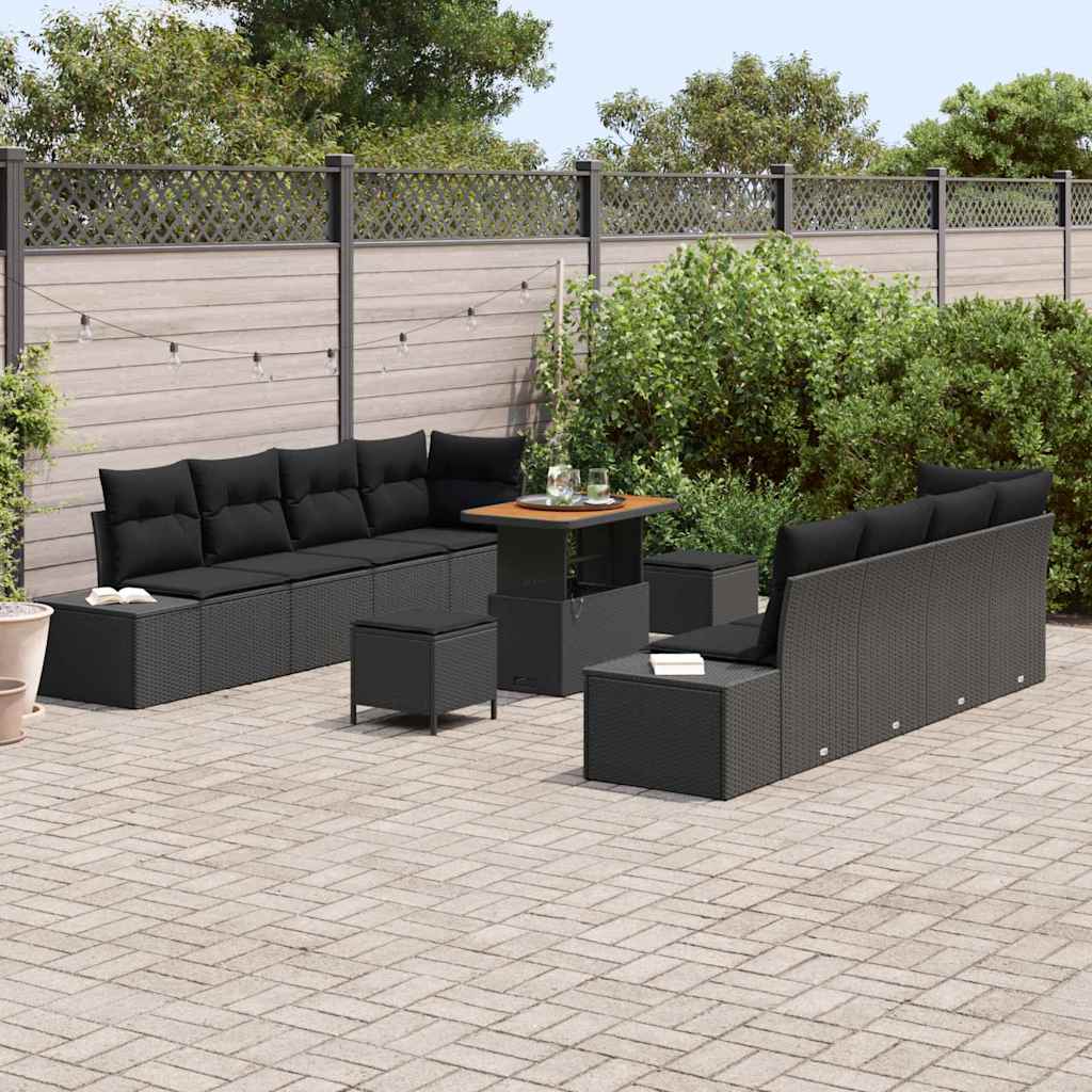 Sjedeća garnitura za vrt Crna 90 x 55 x 71 cm Poli ratan