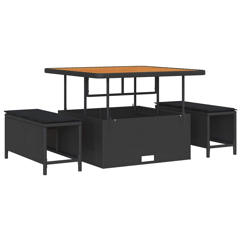 Sjedeća garnitura za vrt Crna 100 x 100 x 71 cm Poli ratan