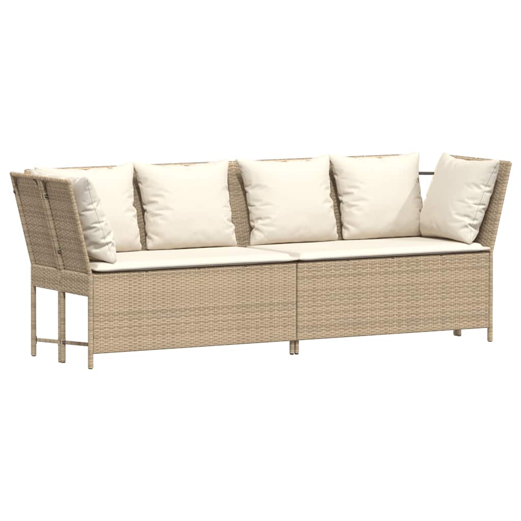4-dijelni set vrtnih sofa s jastucima bež od poliratana