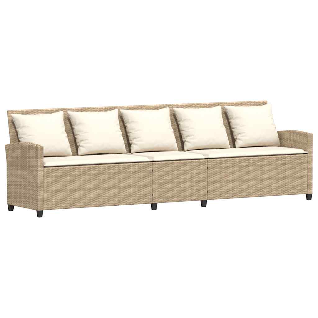 4-dijelni set vrtnih sofa s jastucima bež od poliratana