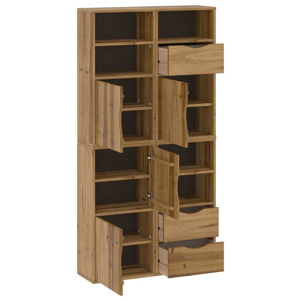Bočni ormarići 4 kom ODDA 40x24x79 cm puno drvo bor