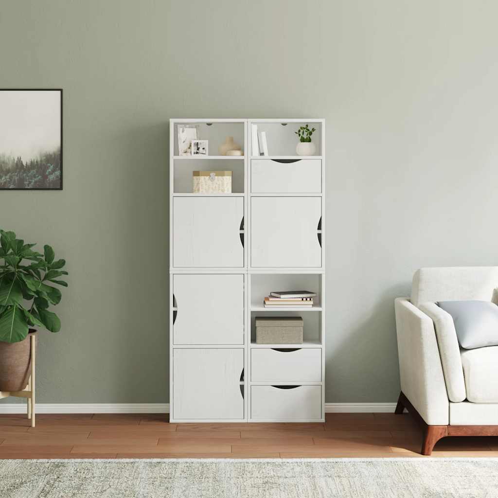 Bočni ormarići 4 kom ODDA bijeli 40x24x79 cm puno drvo bor