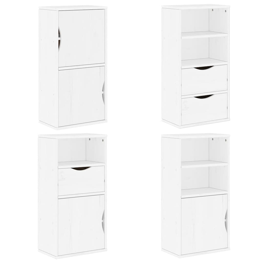Bočni ormarići 4 kom ODDA bijeli 40x24x79 cm puno drvo bor