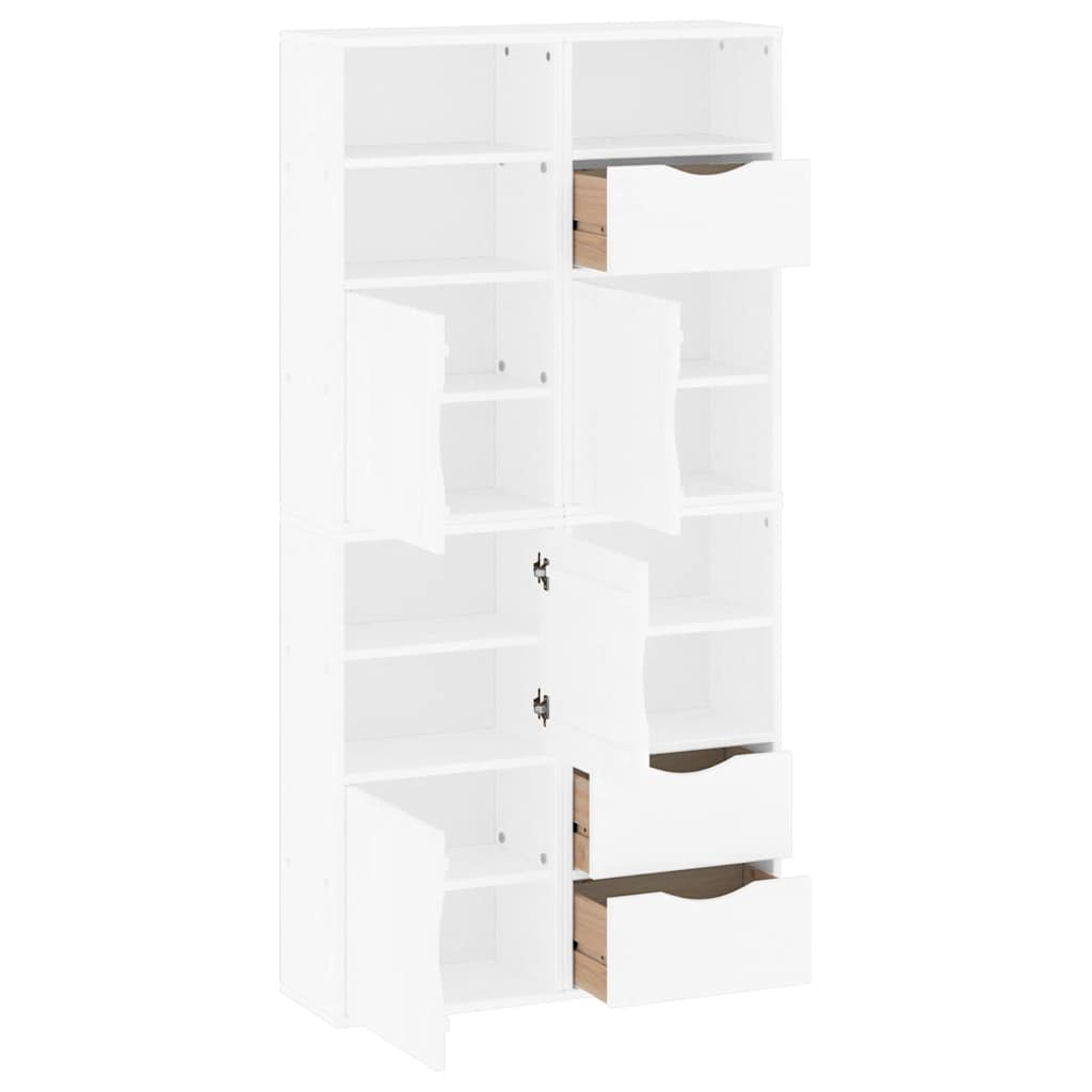 Bočni ormarići 4 kom ODDA bijeli 40x24x79 cm puno drvo bor