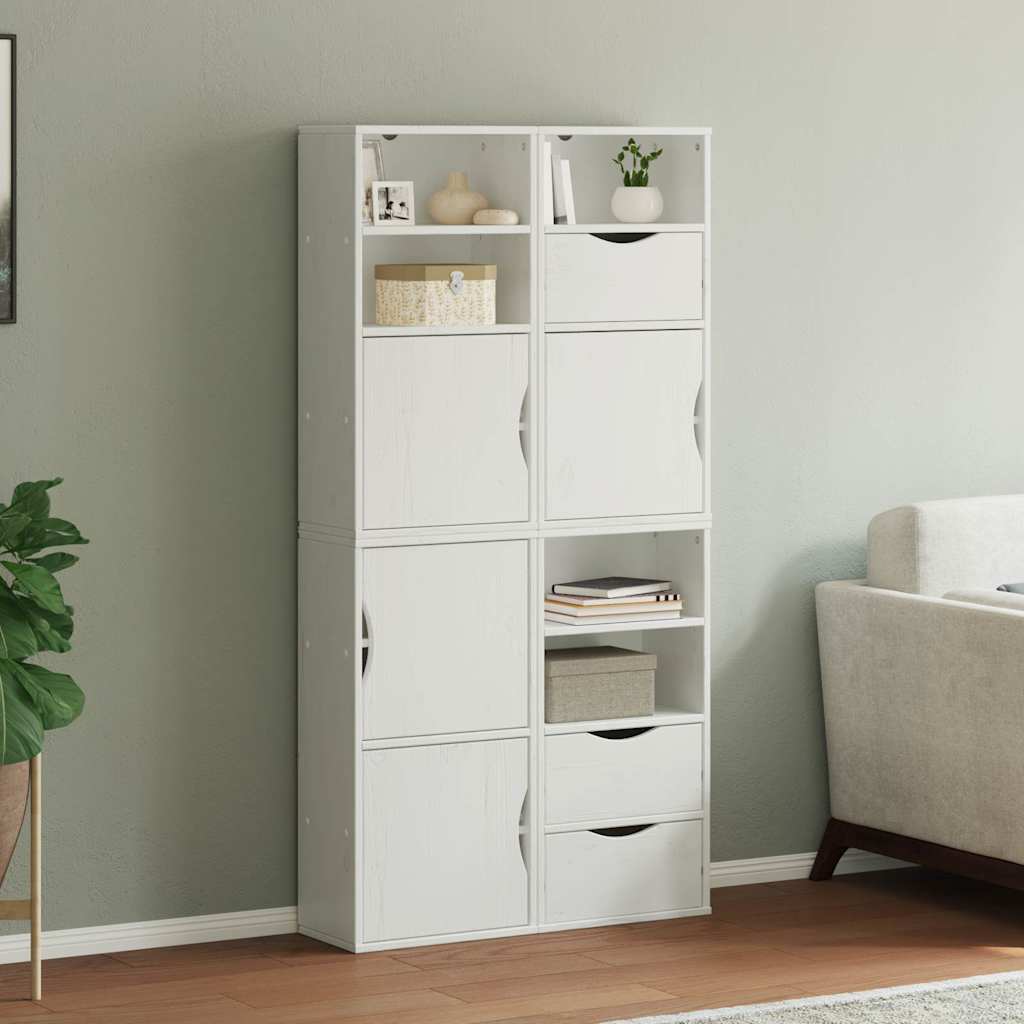 Bočni ormarići 4 kom ODDA bijeli 40x24x79 cm puno drvo bor