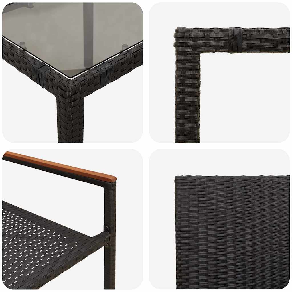 Vrtni set za objed 5 pcs Crna poliratan