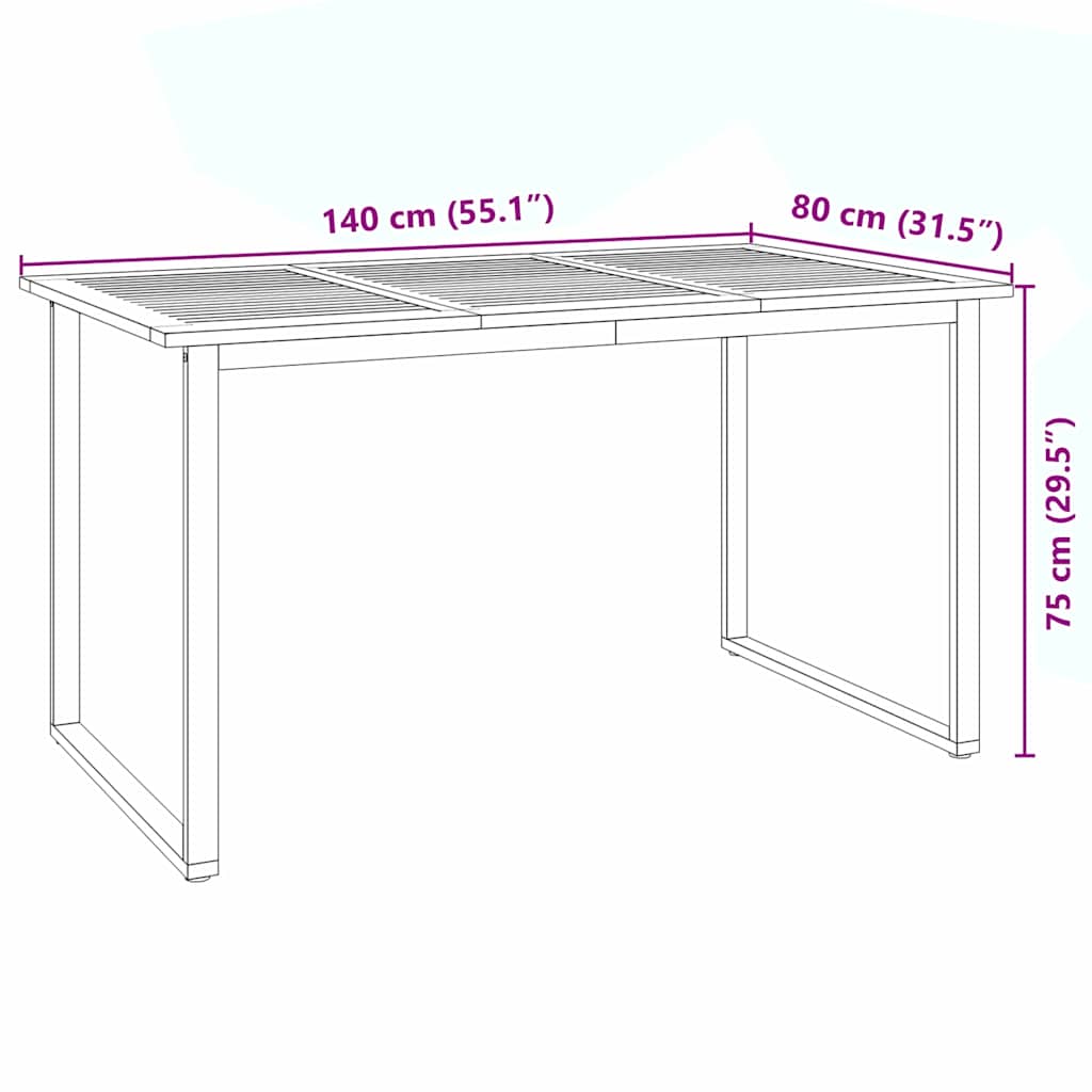 Vrtni set za objed 5 pcs Crna Čvrsto drvo akacije