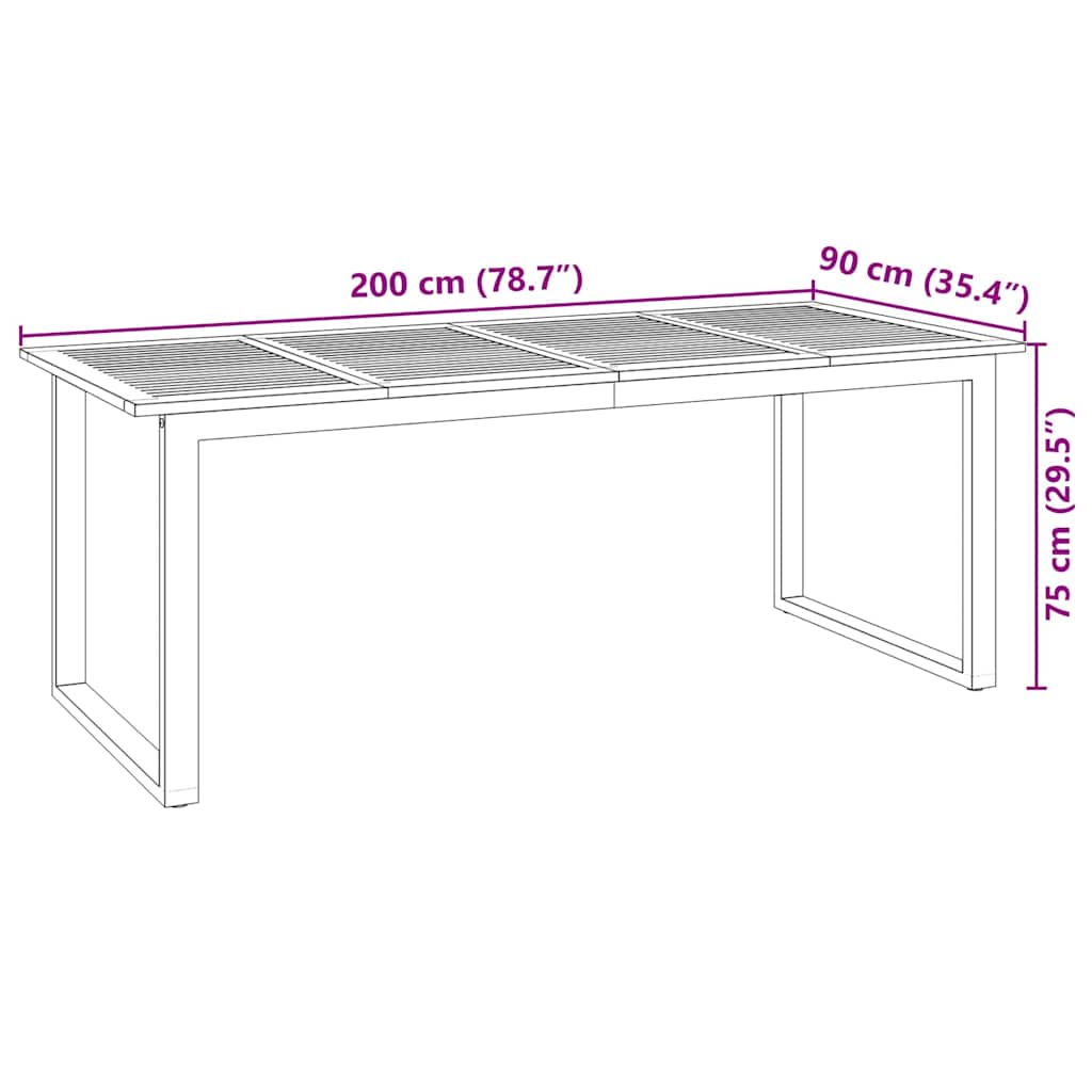 Vrtni set za objed 7 pcs Bež Čvrsto drvo akacije