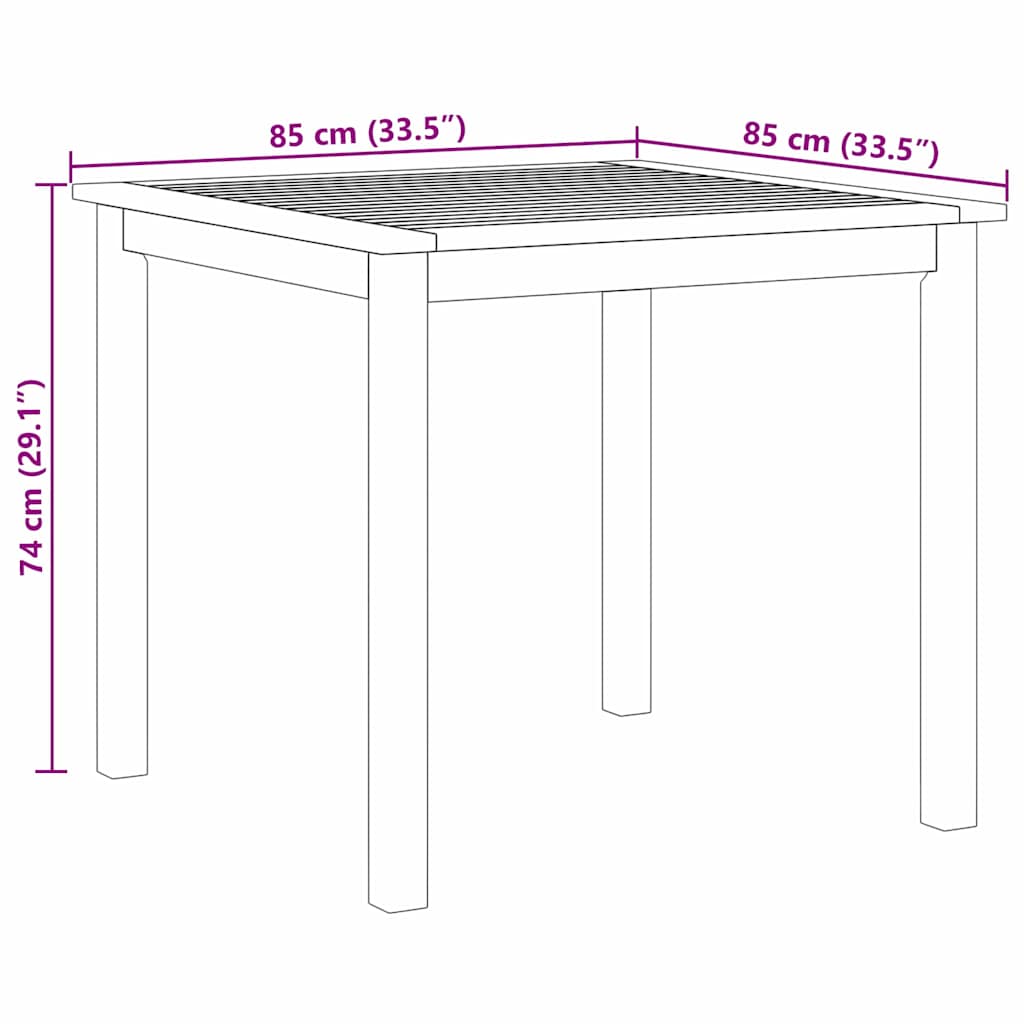 Vrtni set za objed 5 pcs Siva Čvrsto drvo akacije