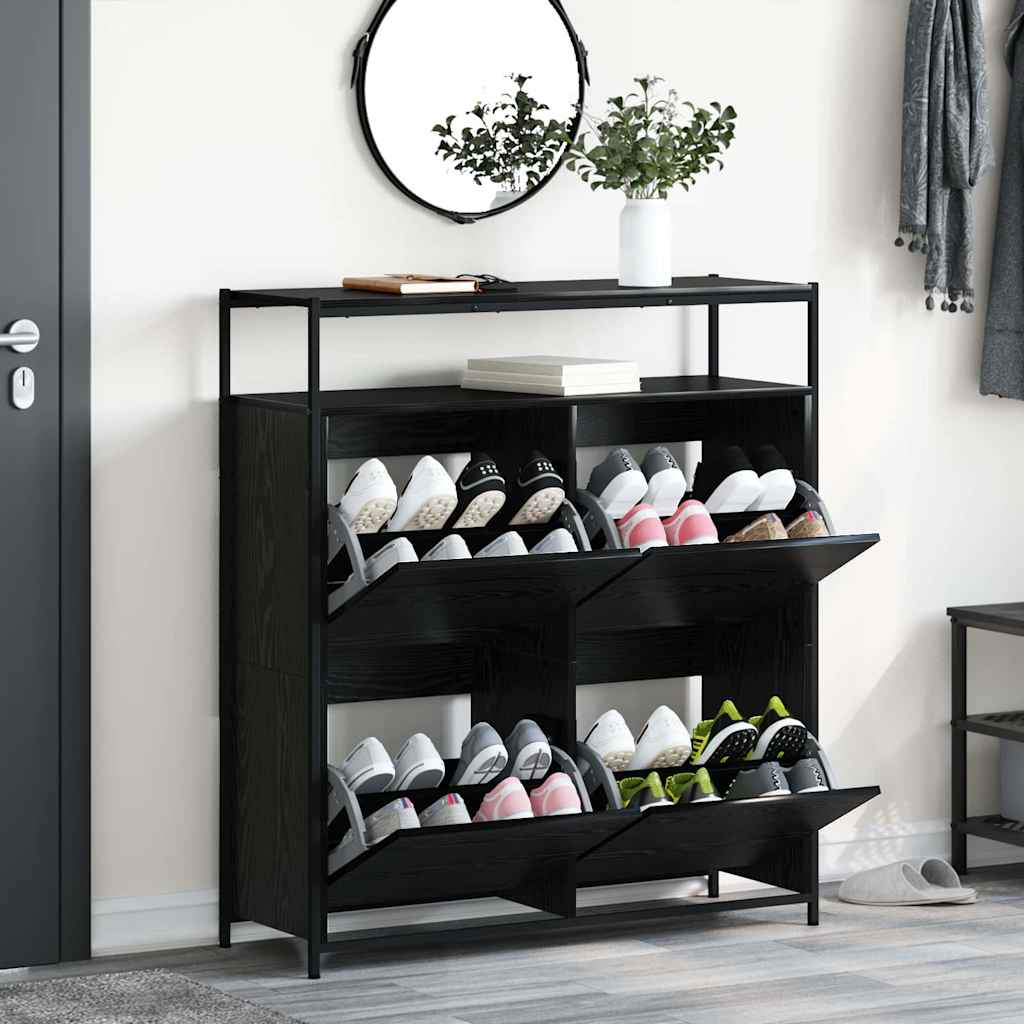 Ormar za cipele Crni hrast 100 x 34 x 112 cm Konstruirano drvo