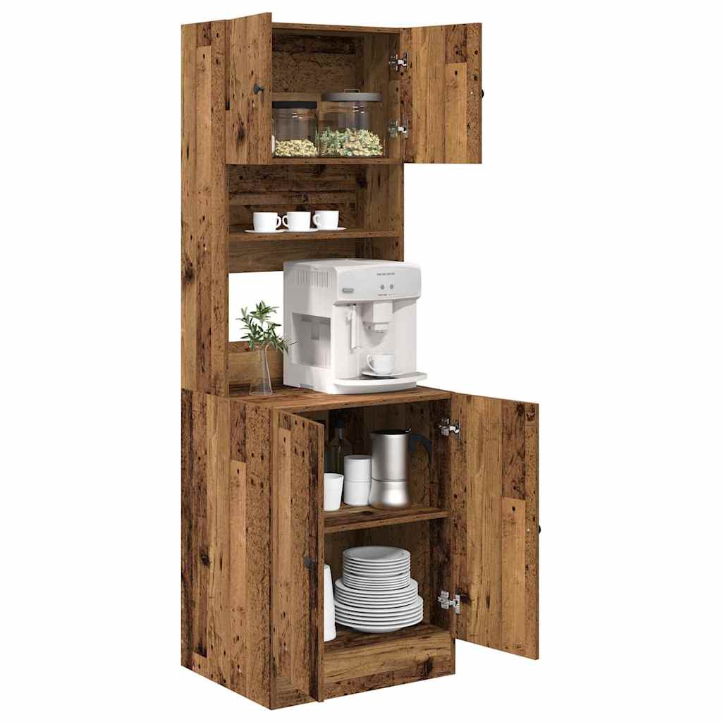 Kuhinjski bufet s policom 2 pcs Staro drvo 60 x 50 x 180 cm