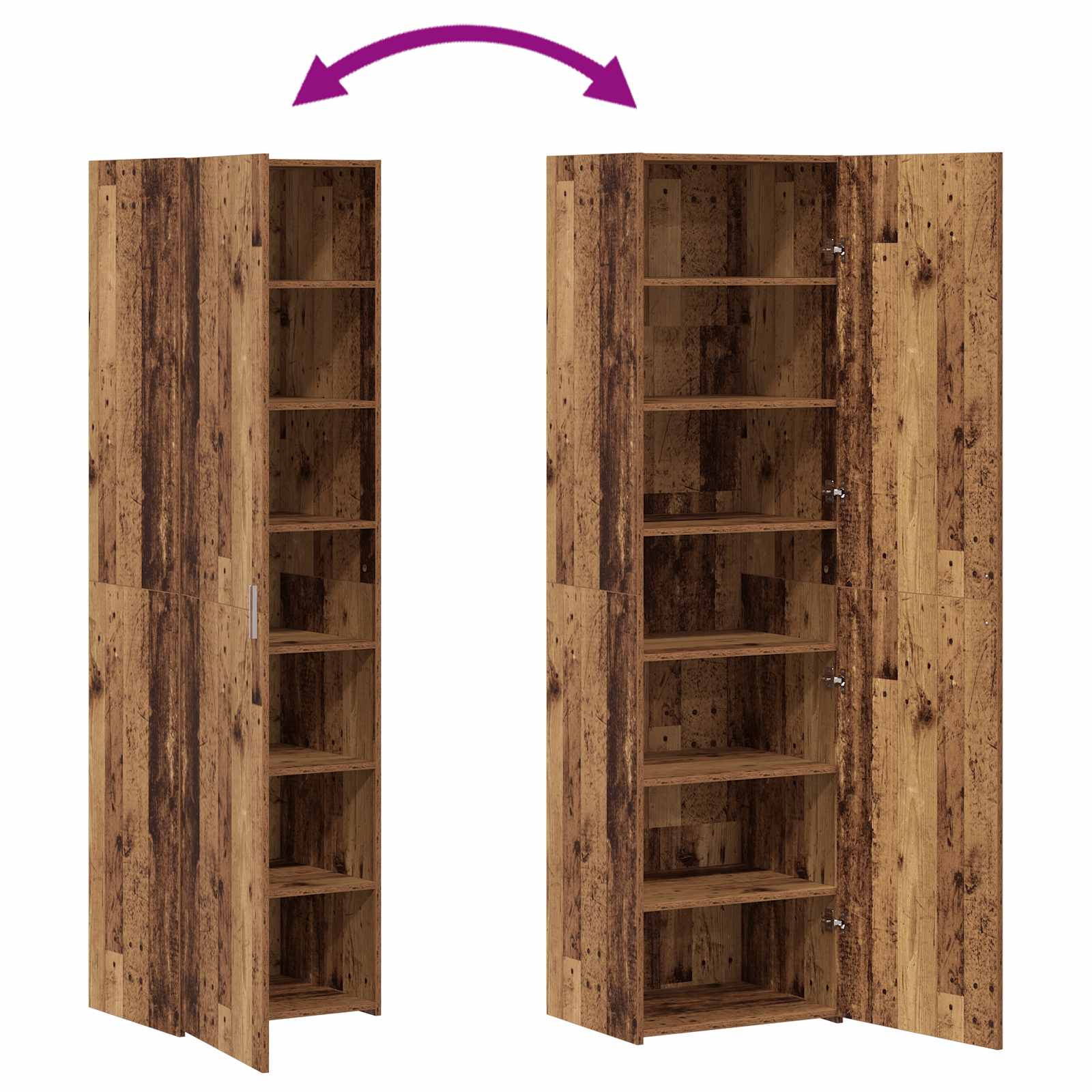 Highboard 2 pcs Staro drvo 50 x 42,5 x 185 cm