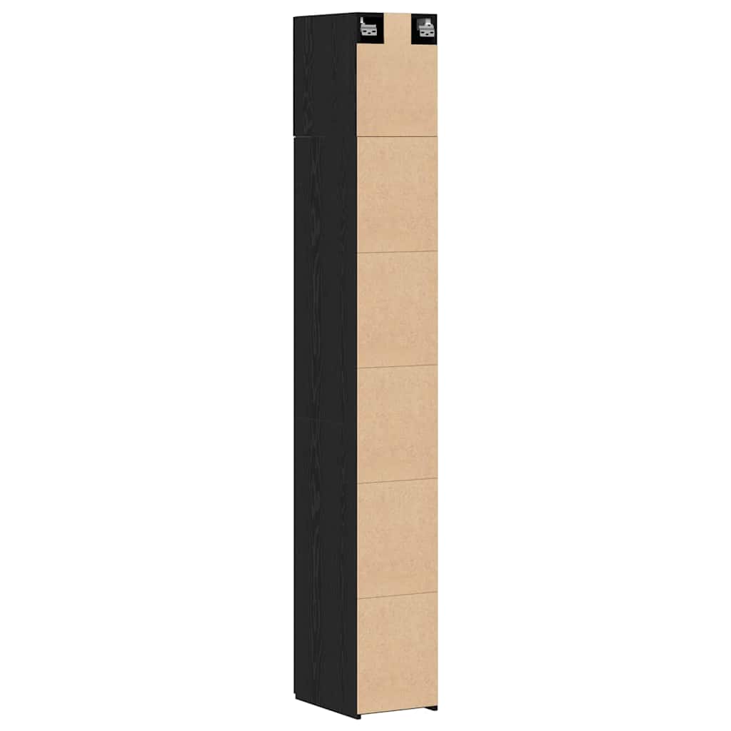 Ormarić za pohranu 3 pcs Crni hrast 30 x 42,5 x 225 cm